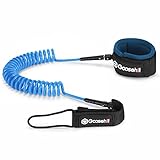 Goosehill SUP Leash, Bequeme und sichere 6mm Sicherheit Fußschlaufe Surfboard Leine, Premium 10ft Coiled Surfboard Leash für Longboards, aufblasbares Stand up Paddling Borad, Kajak