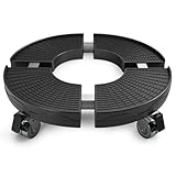 Venprodium Pflanzenroller Einstellbar 38-54 cm, Rollbrett Pflanzen mit 360° Drehbare Rädern, Tragkraft 200 KG, Blumenroller Rund, für Große Pflanzgefäße im Innen und Außenbereich, Schwarz