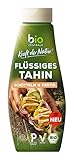 biozentrale flüssiges Tahin | 310 g | vegan & glutenfrei | in der Squeezeflasche, schütteln & fertig | Proteinquelle | als Topping für Bowls oder zum Verfeinern von Dips