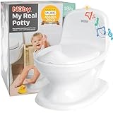 Nuby Dr. Talbot's - My Real Potty - Kinder Töpfchen mit Spülgeräusch - Toilettentrainer für Kinder - mit echtem Sound und Batterien sind im Lieferumfang enthalten - Toilette Weiß - 18+ Monate