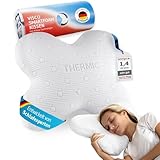Seitenschläferkissen ACAMAR von Third of Life - Regenerationspartner des DSV Olympia Teams 2024 | Kopfkissen mit Thermo Bezug | Ergonomischer Memory Foam | Schmetterlings-Kissen für Seitenschläfer