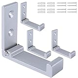 lakigoes Klappbare Haken 4Pcs, Kopfhörer Halter,Kopfhörer Wandhalterung,Faltbare Wandhaken,Faltbare Kleiderhaken,Wand Aluminium Kleiderhaken Klappbar Für Garderobe Badezimmer Küchen 15 Kg Tragkraft