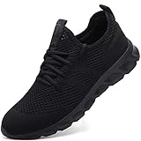 Damyuan Herren Laufschuhe Turnschuhe Sportschuhe Running Sneaker Freizeit Straßenlaufschuhe Fashion Leichtgewichts Atmungsaktiv Walkingschuhe Outdoor Fitness Jogging Sportsschuhe Schwarz 44 EU