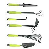 com-four® 6-teiliges Garten-Werkzeug-Set - Gartenset mit Doppelhacke, Kleingrubber, Fugenkratzer, Handrechen, Blumenkelle - Gartenwerkzeug für Pflanzen und Gartenarbeit (6-teilig Gartenset)