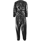 Yokbeer Schwitzanzug Sauna Suit Zum Abnehmen – Herren, Damen Sweatsuit Sweatanzug Saunaanzüge Trainingsanzug Fitnessanzug Schweiß Anzug Schweissanzug (Color : Black, Size : L)