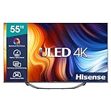 Hisense 55U71HQ 139cm (55 Zoll) Fernseher, 4K ULED HDR Smart TV, Quantum Dot,120Hz, HDMI 2.1, Game Mode, HDR10+, Dolby Vision IQ & Atmos, Alexa Built-In, Google Assistant, Anthrazit [2022]