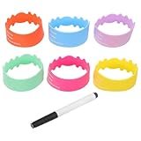 CORHAD Silikon Babyflaschenhüllen Rutschfest Wiederverwendbar mit Stift Beschreibbare Junge Mädchen Flaschenetiketten für Kindertagesstätte und Leicht zu Reinigen