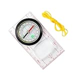 ZWTPGKRD Kompasse für Rucksackreisen Camping Navigation Grundplatte Karte mit Maßstab Lineal Genaue Orientierung Grundplatte Wandern Navigation