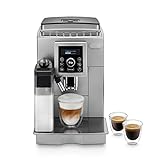 De'Longhi ECAM 23.466.S Perfetto Kaffeevollautomat mit LatteCrema Milchsystem, Cappuccino und Espresso auf Knopfdruck, Digitaldisplay mit Klartext, 2TassenFunktion, großer 1,8 l Wassertank, silber