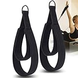 NINMORTH 2 x Doppelschlaufen-Yoga-Pates-Riemen, Fuß- und Handzuggurt mit Metall-Schnappverschluss, für Schwarz