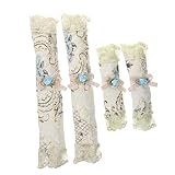 TEHAUX 4 Stück Teiliges Dekorative Spitzen griffschoner für Kühlschrank und Mikrowelle Staubdichte Schmutzabweisende Küchenhelfer Passend für Kühlschrank Backofen Küchenschrankgriffe