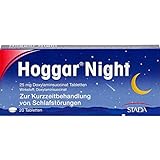 Hoggar Night - Schlaftabletten zur Hilfe beim Einschlafen und bei akuten Schlafstörungen – Gut verträglich, für erholsamen Schlaf – 1 x 20 Tabletten