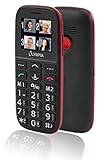 Olympia Bella 2214 - Handy für Senioren ohne Vertrag Seniorenhandy große Tasten einfaches Smartphone für Senioren Rentner mit Kamera 1.7' Farbdisplay Freisprechfunktion Mini SIM Ladeschale in Rot