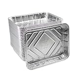 Enpack 100 Stück Alu Grillschalen 226 x 176 x 30 mm- Feuerfeste Aluschalen 1000 ml - Tropfschale/Fettauffangschale zum Grillen, Backen, Auflaufform etc. - Aluschalen Grill - Grilltropfschale
