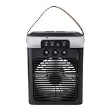 Alomejor Tragbarer Kühl-Nebelventilator mit 400 Ml Wassertank, USB-Desktop-Aromatherapie-Ventilator für ätherische Öle für Büro und Schlafzimmer (BLACK)