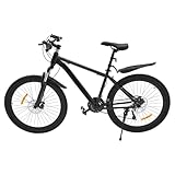 Mountainbikes 26 Zoll 21 Gang Fully MTB Fahrrad Einstellbarer Sitz Und Lenkerhöhe Stoßdämpfung Scheibenbremse Cityräder Vordere Federung Strabenfahrrader Tragfähigkeit 100 Kg Bicycle Mountain Bike