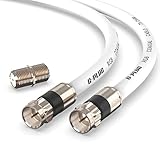 G-PLUG Antennenkabel 10m - TV Kabel – Verlängerung für Sat Kabel F Stecker Koaxialkabel geeignet für TV, HDTV, Radio, DVB-T, DVB-C, DVB-S, DVB-S2 / Full HD –Doppelgummi und RG6 Pressverbinder