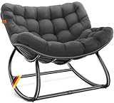 KESSER® Schaukelstuhl für drinnen & draußen ergonomischer Schaukelsessel | maximale Belastung von 120kg Relaxsessel mit Rutschfesten Füßen, Witterungsbeständig