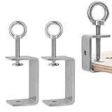 C klemme, 2 Stück Tischklemme 85mm Heberinge Schraubklemme Einstellbar Heavy Duty Trägerklemme Klemmbereich 45-78 mm für Heimwerker Holzbearbeitung Schweißen Tischlerei (Silber)