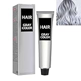 KOAHDE Temporäre Haarfarbe Creme,Unisex Graue Haarfarbe Creme,Silber Grau Natürliche Haarfarbe Creme,Haarfarbe Hellgraue Creme,Graue Haarfärbecreme,Haarfarbe Wachs für Männer und Frauen,100ML