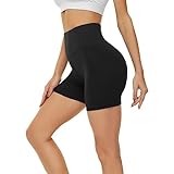 Gayhay Radlerhose Damen Kurze Leggings Sport Shorts Sommer Hotpants Boxershorts unter Kleid Hoher Taille Schwarze,S-M