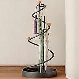 Stilvoller Schirmständer aus Metall, kreativ, moderner Halter für Gehstöcke, perfekt für Hotels, Eingänge, Büros, Flure, schlankes schwarzes Design