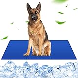 EPULLWUP Kühlmatte für Hunde Groß(90x50cm), Selbstkühlende Hundematte mit Gel,Selbstkühlende Kissen, Kühl Hundedecke, Kaltgelpad für Katzen und Hunde, Blau, L