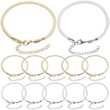 SUNNYCLUE Schlangenketten, Armbänder, Charm-Armbänder, Kettenglieder, Gold, Silber, Metall, Titanstahl, verstellbare Verlängerung, Gliederarmreifen, Ketten für Schmuckherstellung, Armband