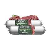 FRESCO Dog Barf Hundewurst schnittfest Pferd Pur I 2 x 400g | Hypoallergenes Hundefutter 100% Fleischanteil | Nassfutter für Hunde mit praktischer Portionierung | Aus Deutschland