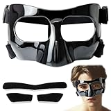 Nasenmaske Fussball, Nasenschutz Gesichtsschutz für Gebrochene Nase, Volleyball Nasenschutz, Verstellbarer Gesichtsschutz mit Polsterung, für Unisex Erwachsene(Schwarz)