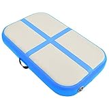 vidaXL Gymnastikmatte Aufblasbar mit Pumpe Turnmatte Tumbling Matte Training Fitnessmatte Yogamatte Trainingsmatte 60x100x10cm PVC Blau