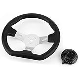 Aqxreight Hochwertiges Lenkrad, 270 mm, Schwarz, Universell für Go-Kart Racing Cart Zubehör