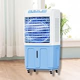 Swamp Cooler Verdunstungsluftkühler mit großem Wassertank, tragbare Klimaanlage mit Eisbeutel, 120°-Oszillation, 3 Lüftergeschwindigkeiten, kein Schlauch erforderlich, Kühlventilator für Gar