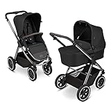 ABC Design 2in1 Kinderwagen Samba Diamond Edition 2022 – Kombikinderwagen für Neugeborene & Babys – Inkl. Buggy Sportsitz & Babywanne – Radfederung & höhenverstellbarer Schieber – Farbe: dolphin