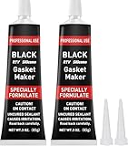 Ultra Schwarz Ölbeständig Hochfeste Dichtstoffe,Motor Dichtmasse,Zylinderkopfdichtung Dichtmittel für die Reparatur von Kfz-Motorradmaschinen,Hitzebeständig,Ölbeständig,2 Stück,85g