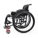 Selbstfahrender Sportrollstuhl,Ultraleicht Rollstuhl Leicht Faltbar Reiserollstuhl,Superleichter Rollstuhl mit Aluminiumrahmen, Premium Transportrollstuhl(42cm/16.5in,Black)