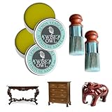 Toseky Wise Owl Furniture Salve, Bio Holz & Möbel Wachs mit Wildschweinborsten-Bürstenbündel, Bienenwachsmöbelpolitur, Reparieren und schützen Sie Ihre Lederteile, Reinigungszubehör-Set für Zuhause