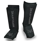 Schienbeinschoner für Muay Thai, Kickboxen, MMA, Taekwondo, Boxen, Kampfsport, elastische Socken, gepolsterte Beinspannschutzpolster, Schienbeinschoner, Sparring-Training, Karate BJJ XL, SCHWARZ