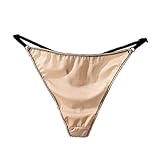 VSULZVNU Nahtloses Satin-Höschen, G-String, Tanga, Damen, Sport, Yoga, Unterwäsche, Baumwolle, Schritt, dünner Slip (Farbe: Hautfarben, Größe: L), Hautfarben, L