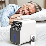 Sauerstoffgerät für Zuhause Tragbarer, Sauerstoffkonzentrator 1-9L/m93%~35% Einstellbar, 2 in1 Sauerstoffverneblung, 24H kontinuierliche Sauerstoffversorgung, PSA-Technologie, Fernbedienung