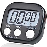 Nayubo Kleiner digitaler Timer für Küche, Kochen, Backen, Sport, Büro, Meetings, multifunktional, Countdown, magnetische Rückseite und An-/Aus-Schalter, elektronischer Timer für den Schreibtisch,