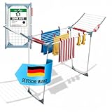 VELORA® Wäscheständer [18M Trockenfläche] - Flügelwäscheständer [Made IN EU] 1,05 M Flügel ideal für Lange Kleidungsstücke - Wäscheständer platzsparend