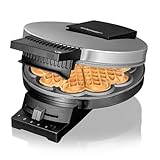 Cloer 185 Waffeleisen für eine Herzwaffel, 930 W, Waffelgröße 16 cm, schwere Backplatten, optische und akustische Fertigmeldung, Edelstahlgehäuse, Edelstahl, Chrom
