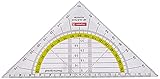 Brunnen 104975401 Geometrie-Dreieck / Geodreieck (für Schule und Büro, 16 cm, bruchsicher, glasklar)