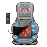 COMFIER Shiatsu Massagesitzauflage mit Knet Rollen Vibration und Luftkompressionsmassage, Massageauflage mit Wärmefunktion, für Nacken, Schultern, Rücken und Oberschenkel