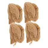 ORFOFE 4 Stück Teiliges Jute Outdoor Feuerstarter Natürlicher Langlebiger Notfall Anzünder für Camping Wandern und Survival Leichtes Wiederverwendbares Werkzeug für Sicheres und