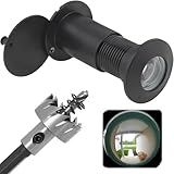 Türspion mit Sichtschutz 200° Weitwinkel Optische Glaslinsen Bohrloch Ø 16mm-21mm Messing Spion mit Bohrer Einstellbare Länge Türspion aus Messing für 35-60mm Dicke Türen (Mattschwarz)