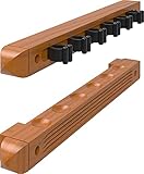 Fat Cat Billardqueue-Rack aus Hartholz, zur Wandmontage, 2-teilig, Unisex-Erwachsene, Holds 6 Cues, Eiche, 6 Cues