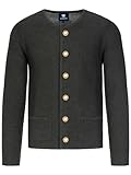 ALMBOCK Strickweste Herren langarm schwarz - Oktoberfest Strickjacke aus weicher und wärmender Naturwolle - Janker Herren - Trachtenjacke Herren XXL