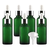 LusDoly 12 Stück 30ml Leere Matt Grün Glas Pipettenflasche,Glasflasche mit Silber Pipette, Stichprobe Glaspipette Tropfflasche für Aromatherapie ätherische Öle